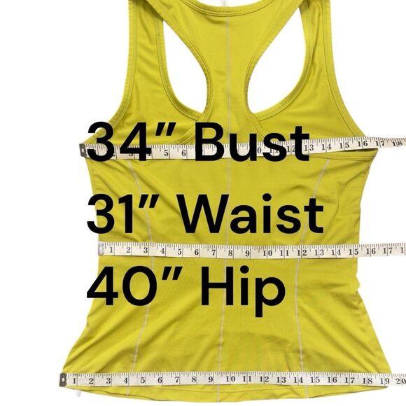 Fabletics Lime Green Racerback Tank with Rose Embroidery Sz M - Picture 8 of 11